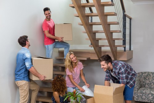 House moving team preparing a local move in Creekmouth