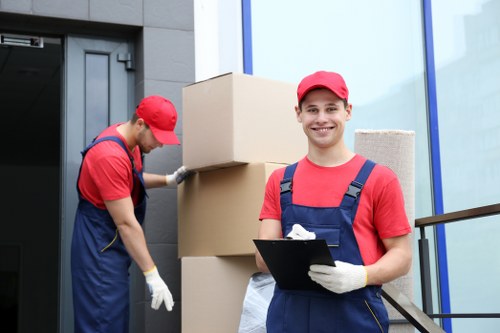 Local movers preparing a Creekmouth home move with boxes and furniture