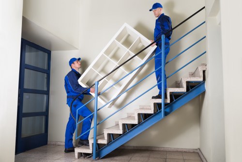 House movers planning access and loading for a Creekmouth property