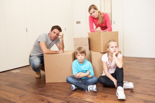 Packed boxes and moving supplies ready for a local move